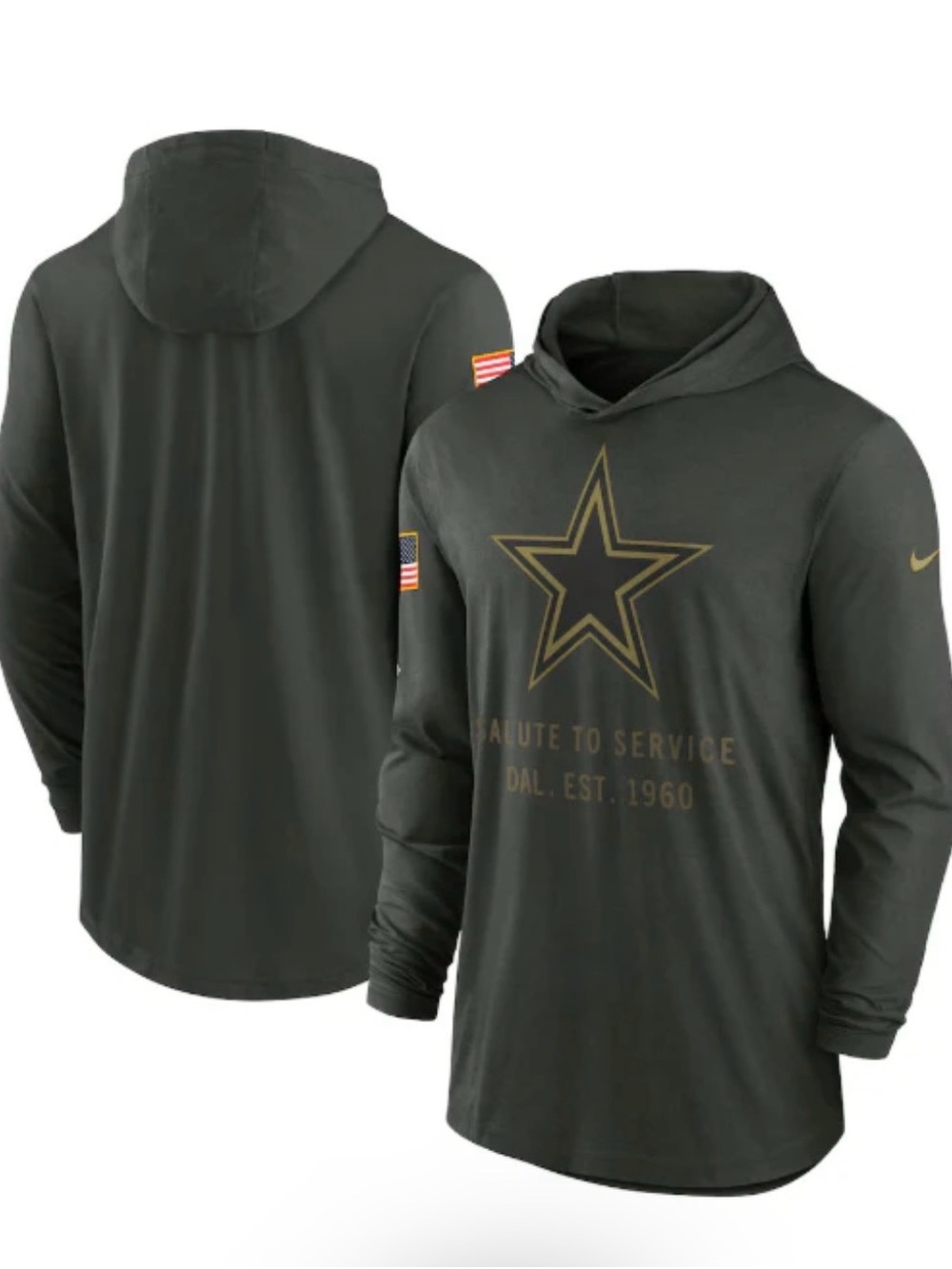 Nike Dallas Cowboys 2025 Salute to Service Sideline Lightweight Pullover Size 2X